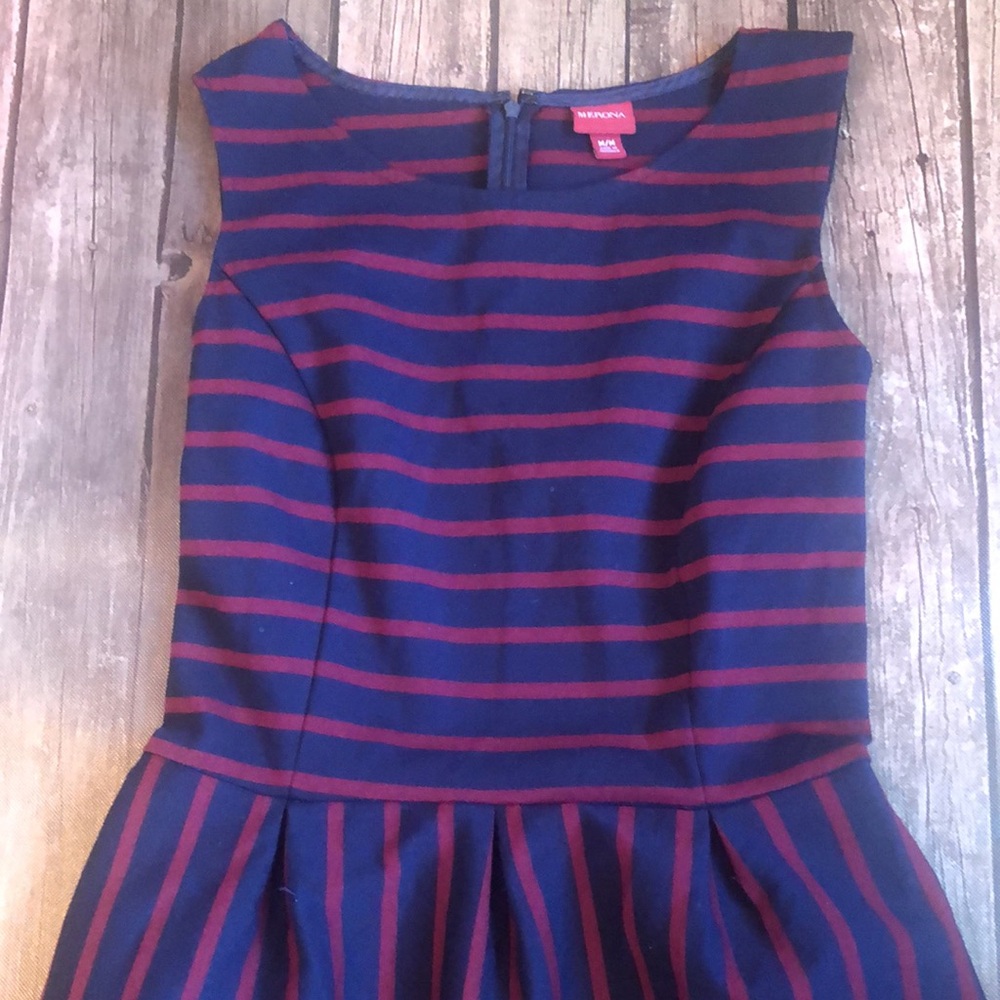 Merona Striped Sleevless Sheath Dress Sz M - Picture 2 of 7
